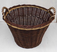Runder Arbeitskorb, natur und helle Weiden, extra stark, mittlere Gre,