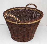 Runder Arbeitskorb, natur und helle Weiden, extra stark, gro