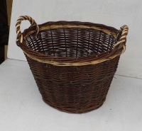 Runder Arbeitskorb, natur und helle Weiden, extra stark, gro