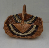 Stabiler Korb aus Weide in Schanzenart dreifarbig und Einkaufskorbgre