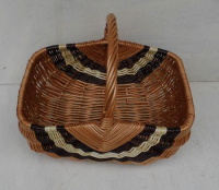 Stabiler Korb aus Weide in Schanzenart dreifarbig und Einkaufskorbgre