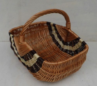 Stabiler Korb aus Weide in Schanzenart dreifarbig und Einkaufskorbgre