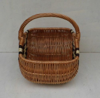 Stabiler Korb aus Weide in Schanzenart dreifarbig und Einkaufskorbgre