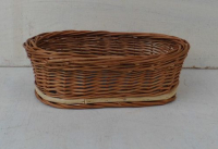 Kleine ovale Schale mit Holzboden und Wachstuchbezug, feucht abwischbar