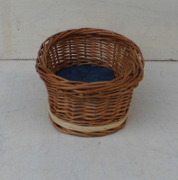 Kleine ovale Schale mit Holzboden und Wachstuchbezug, feucht abwischbar