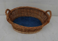 Geflochtene Schale mit Holzboden und Griffe, auswischbar