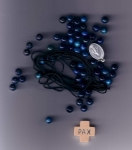 Set fr einen Rosenkranz  Farbe blau