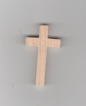 Holzkreuz 4,0 cm natur mit Durchlochung